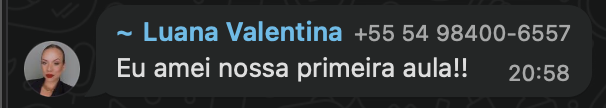 Depoimento de aluna